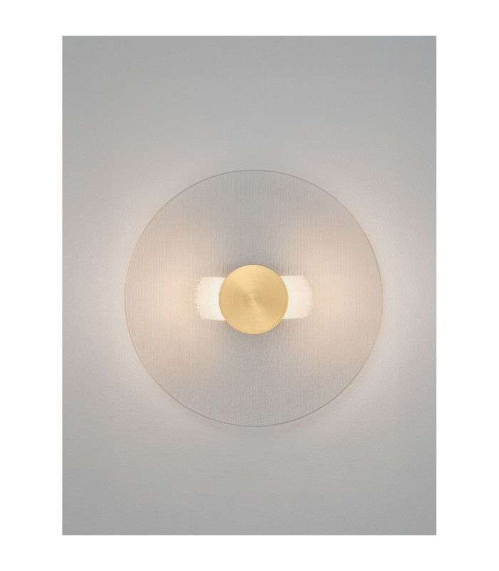 Vetrio 30cm Integrated LED Wall Lamp Brass Gold Clear LED 6W 203lm 3000K-4