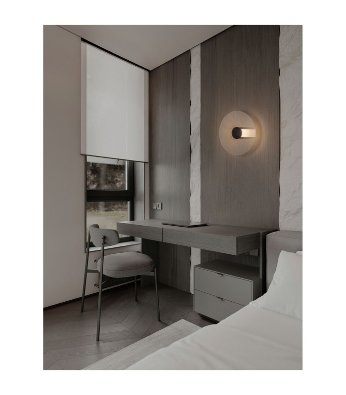 Vetrio 30cm Integrated LED Wall Lamp Matt Black Clear LED 6W 203lm 3000K-2