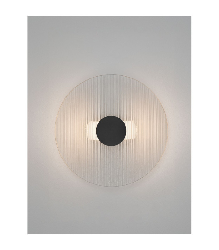 Vetrio 30cm Integrated LED Wall Lamp Matt Black Clear LED 6W 203lm 3000K-4