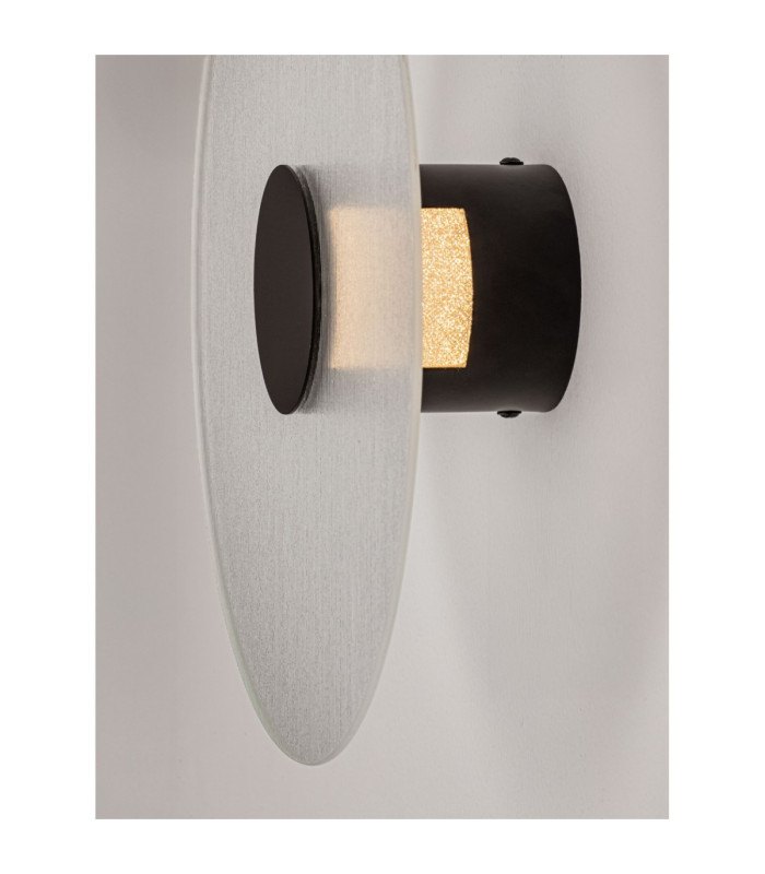 Vetrio 30cm Integrated LED Wall Lamp Matt Black Clear LED 6W 203lm 3000K-5