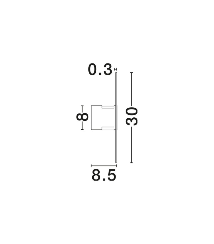 Vetrio 30cm Integrated LED Wall Lamp Matt Black Clear LED 6W 203lm 3000K-7