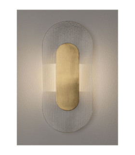 Vetrio Oval Integrated LED Wall Lamp Brass Gold Clear LED 6W 203lm 3000K-2