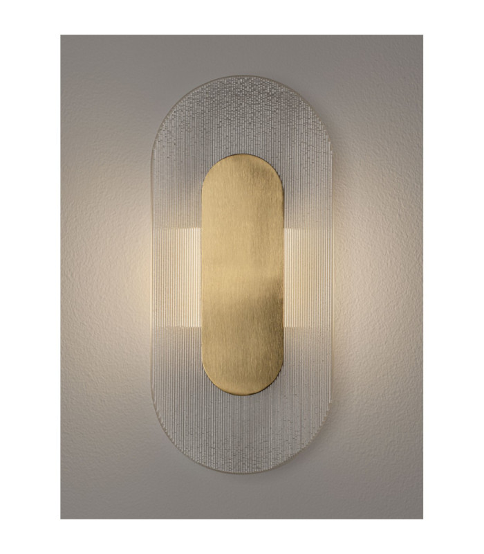 Vetrio Oval Integrated LED Wall Lamp Brass Gold Clear LED 6W 203lm 3000K-2