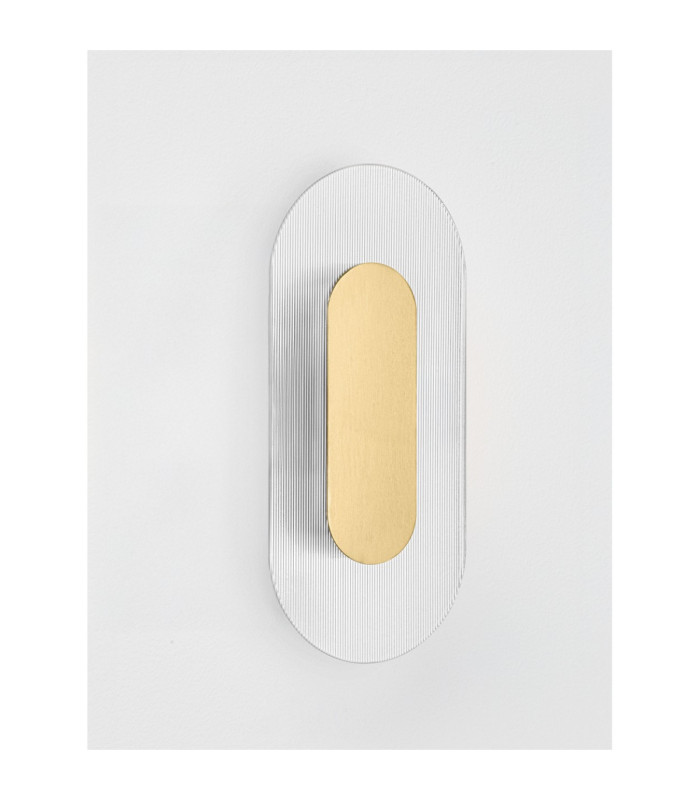 Vetrio Oval Integrated LED Wall Lamp Brass Gold Clear LED 6W 203lm 3000K-3