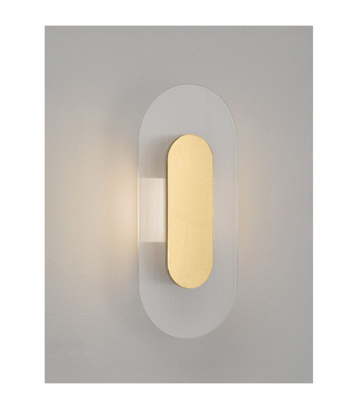 Vetrio Oval Integrated LED Wall Lamp Brass Gold Clear LED 6W 203lm 3000K-4