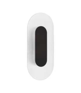 Vetrio Oval Integrated LED Wall Lamp Matt Black Clear LED 6W 203lm 3000K-1