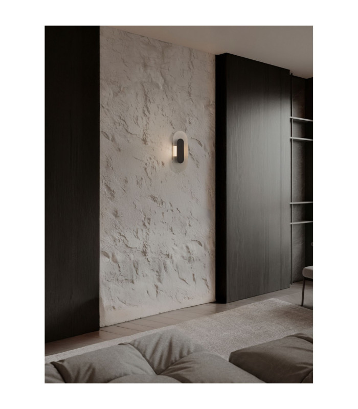 Vetrio Oval Integrated LED Wall Lamp Matt Black Clear LED 6W 203lm 3000K-2