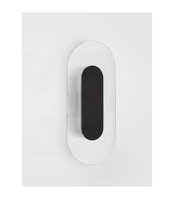 Vetrio Oval Integrated LED Wall Lamp Matt Black Clear LED 6W 203lm 3000K-3