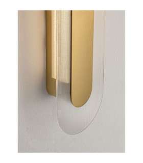 Vetrio Integrated LED Wall Lamp Brass Gold Clear LED 12W 555lm 3000K-2