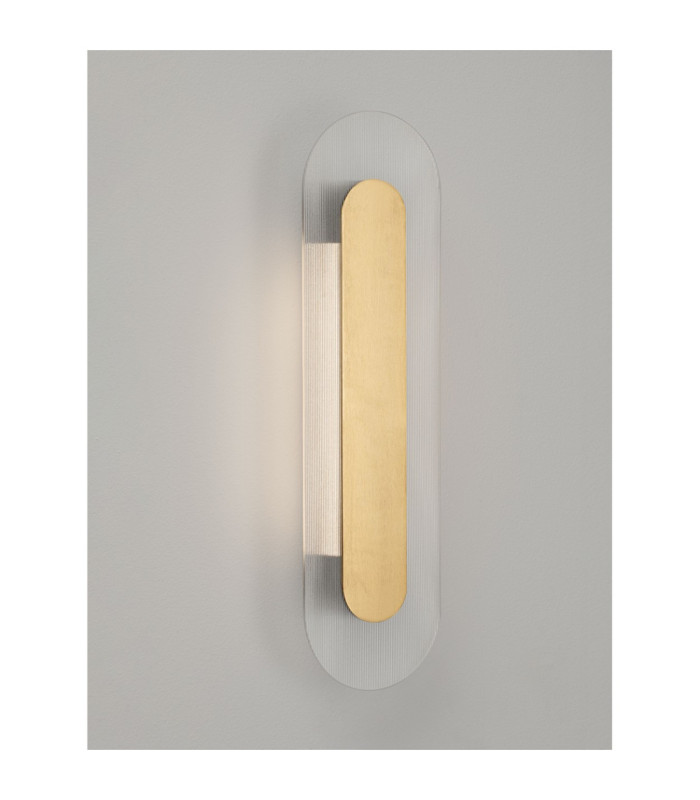 Vetrio Integrated LED Wall Lamp Brass Gold Clear LED 12W 555lm 3000K-4