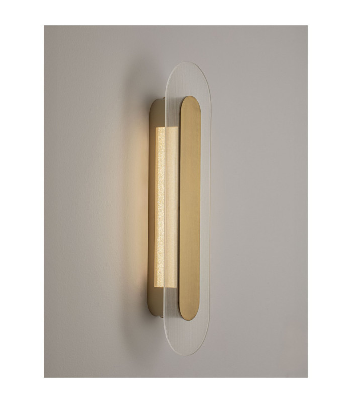 Vetrio Integrated LED Wall Lamp Brass Gold Clear LED 12W 555lm 3000K-5