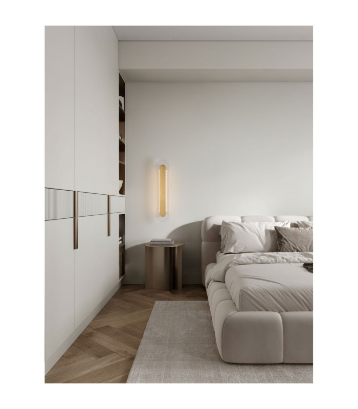 Vetrio Integrated LED Wall Lamp Brass Gold Clear LED 16W 824lm 3000K-2
