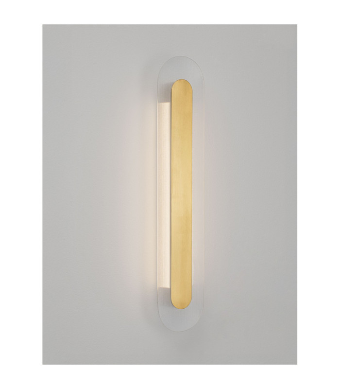 Vetrio Integrated LED Wall Lamp Brass Gold Clear LED 16W 824lm 3000K-4