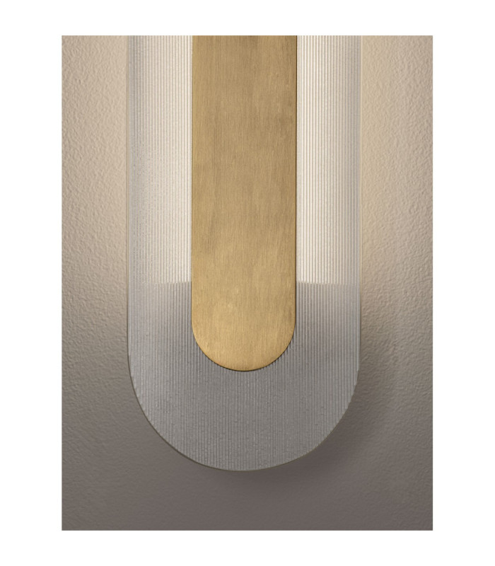 Vetrio Integrated LED Wall Lamp Brass Gold Clear LED 16W 824lm 3000K-5