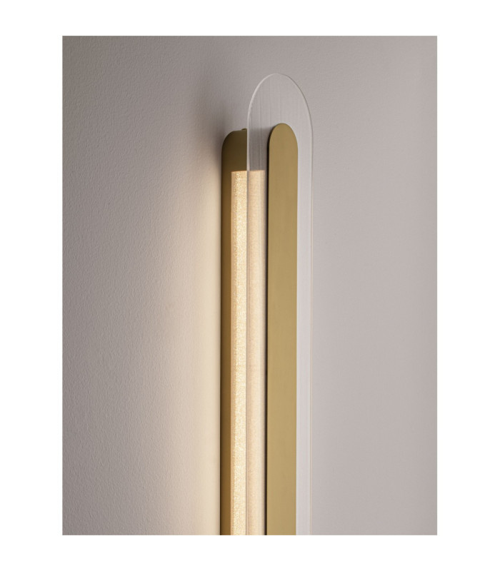 Vetrio Integrated LED Wall Lamp Brass Gold Clear LED 16W 824lm 3000K-6