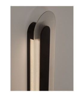 Vetrio Integrated LED Wall Lamp Matt Black Clear LED 16W 824lm 3000K-2