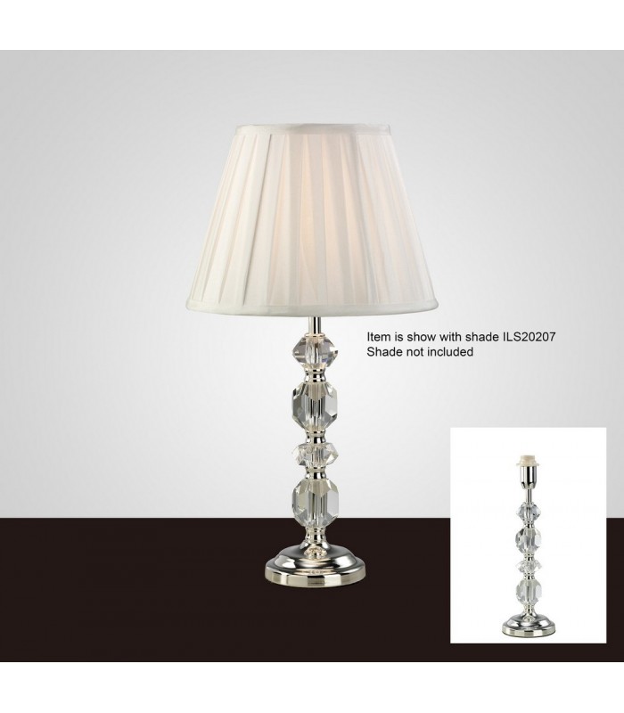 Crystal Table Lamp (SHADE SOLD SEPARATELY) 1 Light Silver - 2