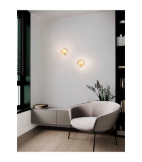 King 17cm Wall Lamp Brass Gold Blown Clear LED G9 1x5W-2