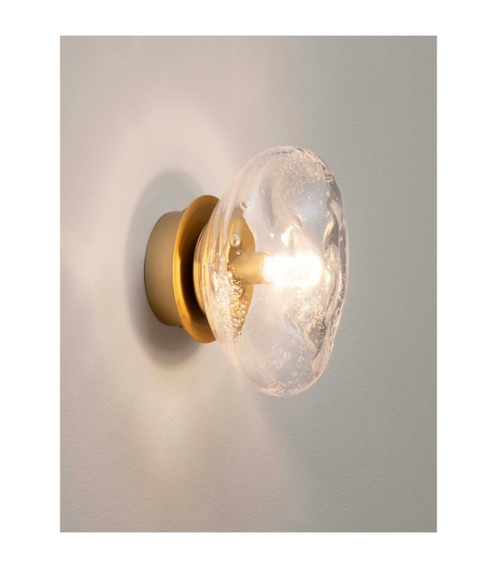 King 17cm Wall Lamp Brass Gold Blown Clear LED G9 1x5W-6