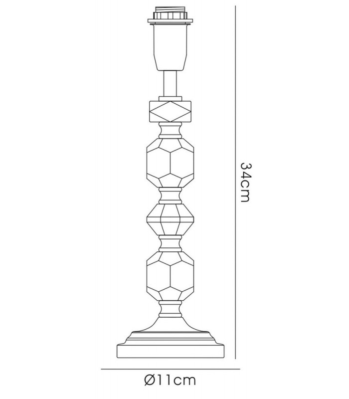 Crystal Table Lamp (SHADE SOLD SEPARATELY) 1 Light Silver - 3