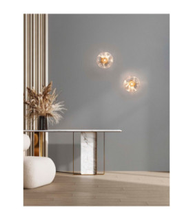 King 22cm Wall Lamp Brass Gold Blown Clear LED G9 1x5W-2
