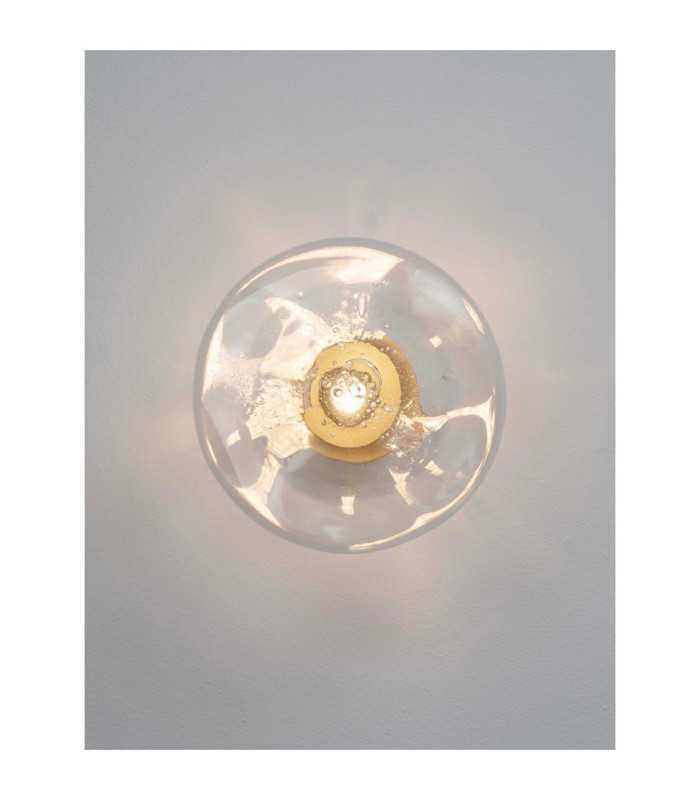 King 22cm Wall Lamp Brass Gold Blown Clear LED G9 1x5W-6