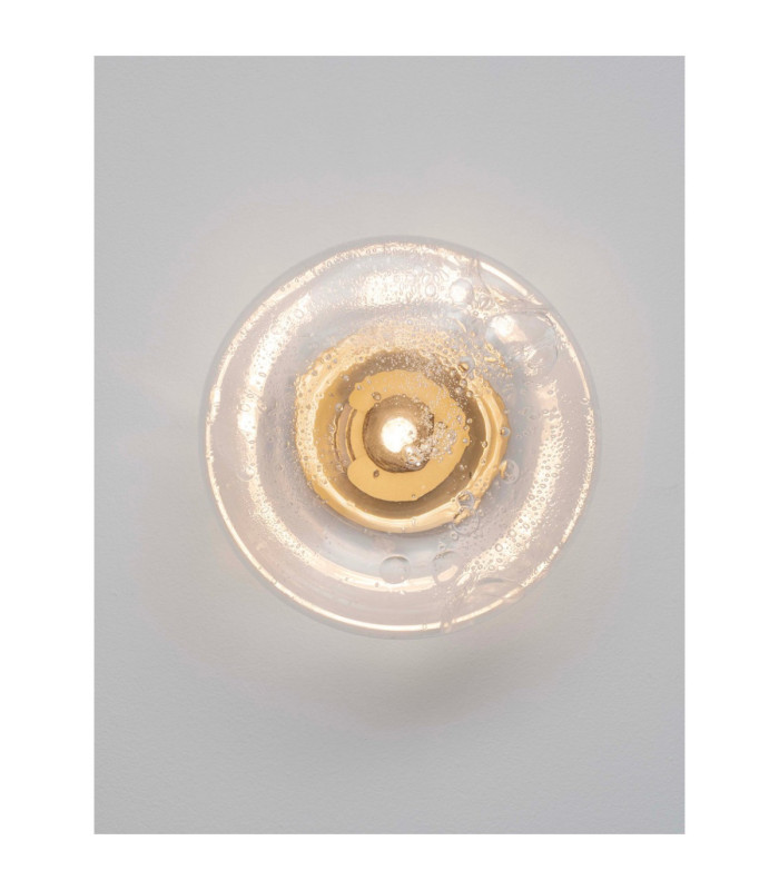 King 26cm Wall Lamp Brass Gold Blown Clear LED G9 1x5W-6