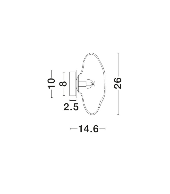 King 26cm Wall Lamp Brass Gold Blown Clear LED G9 1x5W-7