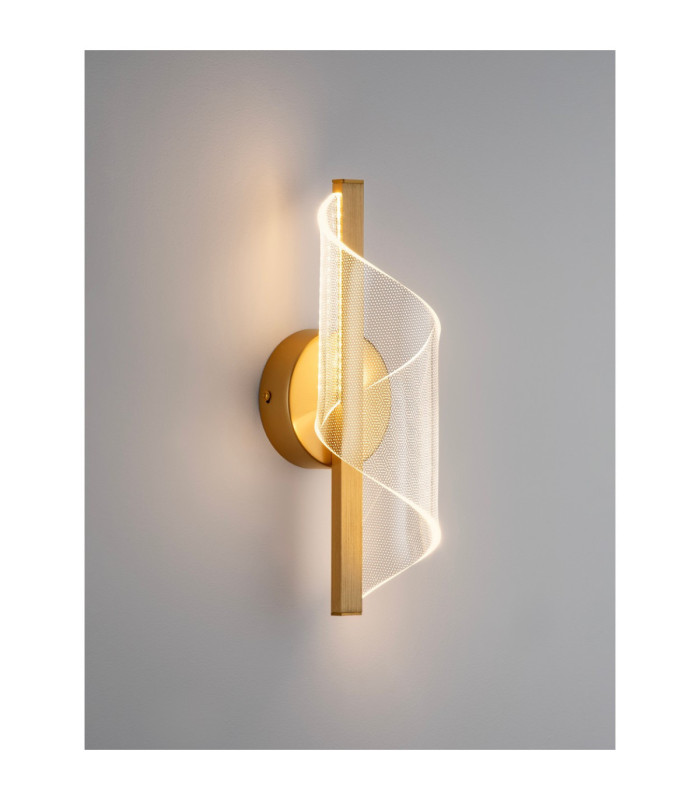 Valentin Swirl Integrated LED Wall Lamp Brass Gold LED 9W 668lm 3000K-5