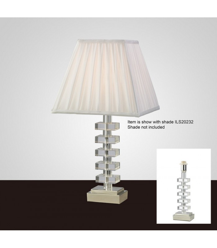 Crystal Table Lamp (SHADE SOLD SEPARATELY) 1 Light Silver - 2
