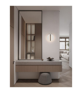 Nalu Flush Wall Lamp Sandy Black White Triac Dimmable LED 15W 900lm 2700K-2