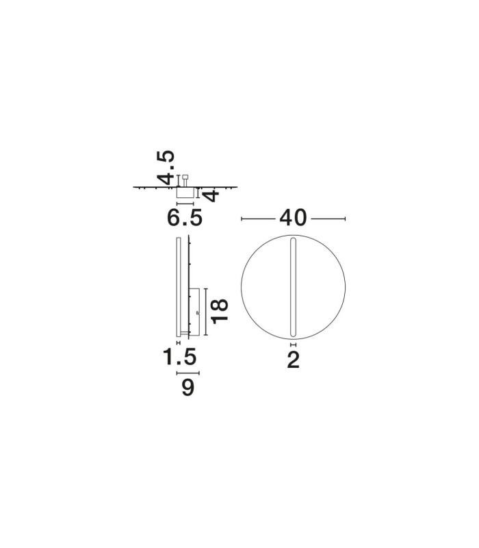 Nalu Flush Wall Lamp Black White Triac Dimmable LED 28W 1680lm 3000K-6