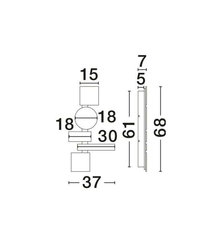 Margot Wall Lamp Orange Black Grey Blue Pink Green White Triac Dimmable LED 19W 1026lm 2700-3000-4000K CCT-7