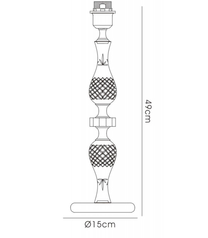 Crystal Table Lamp (SHADE SOLD SEPARATELY) 1 Light Silver - 3