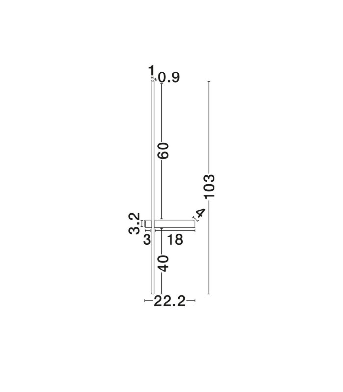 Danessa 103cm Integrated LED Wall Lamp Brass Gold LED 5W 374lm 2700-3000-4000K CCT-7