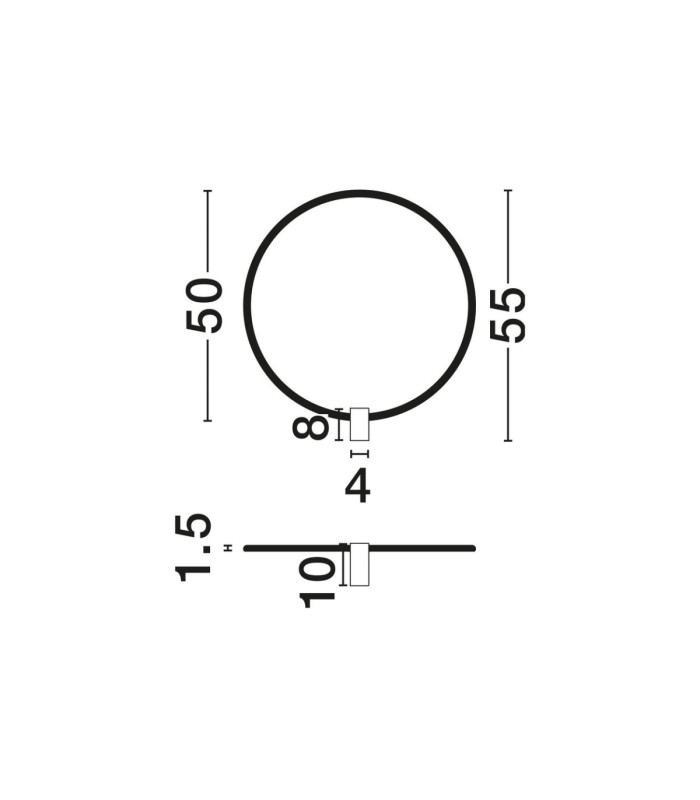 Cercio Integrated LED Wall Lamp Sandy Black Triac Dimmable LED 21W 1050lm 2700-3000-4000K CCT-10