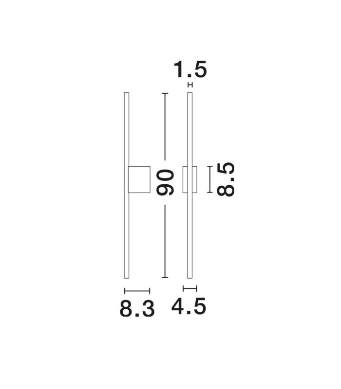 Tien Integrated LED Wall Lamp Sandy Black LED 15W 372lm 3000K IP44-6