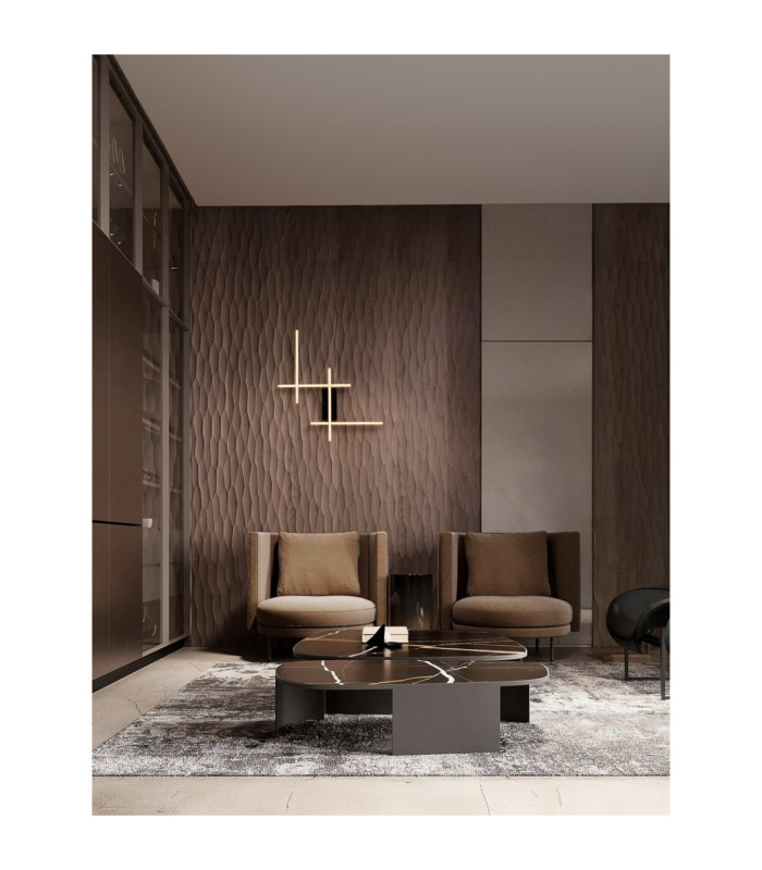Apecho Integrated LED Wall Lamp Sandy Black Gold Triac Dimmable LED 34W 1215lm 3200K-2