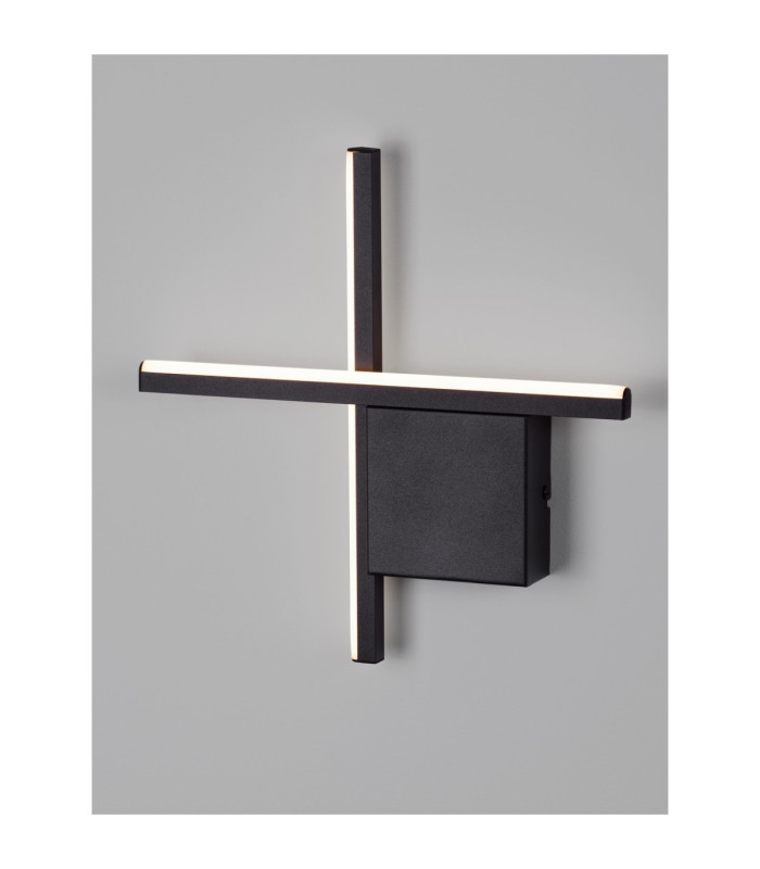 Cross Integrated LED Wall Lamp Sandy Black LED 10W 660lm 2700K-3