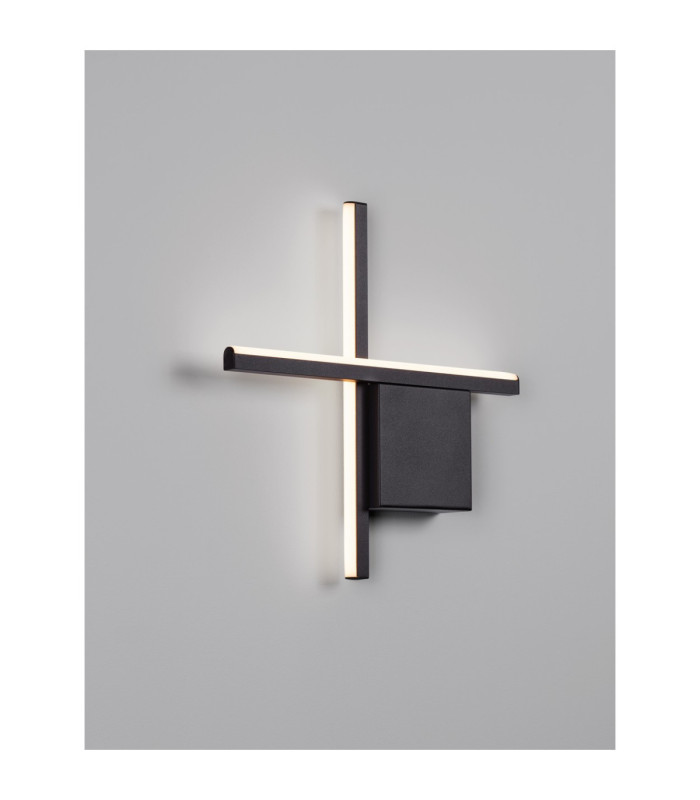 Cross Integrated LED Wall Lamp Sandy Black LED 10W 660lm 2700K-4