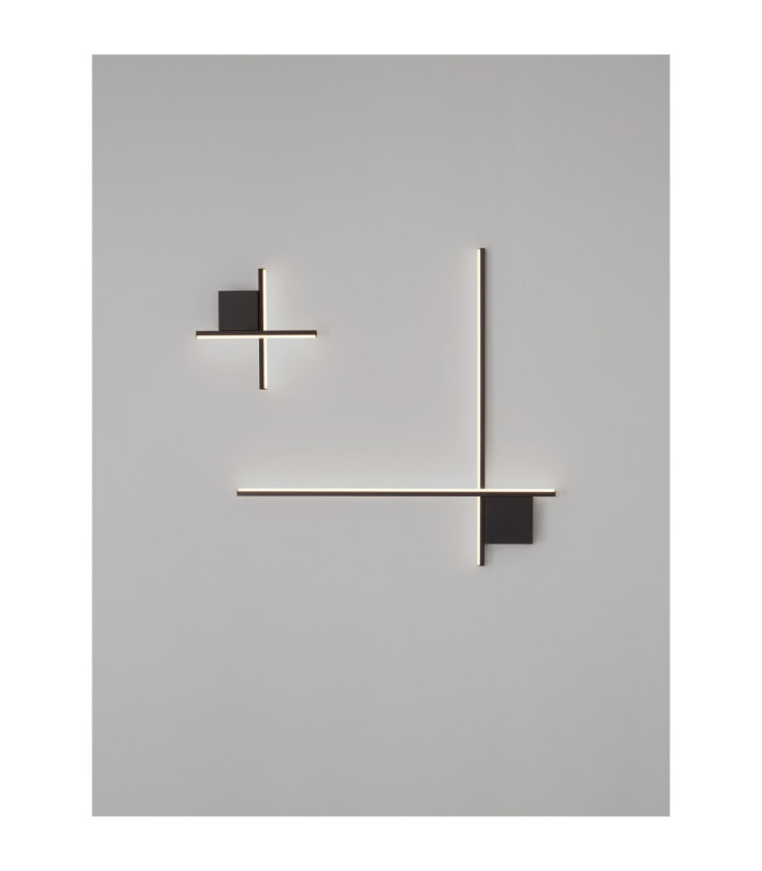 Cross Integrated LED Wall Lamp Sandy Black LED 10W 660lm 2700K-6