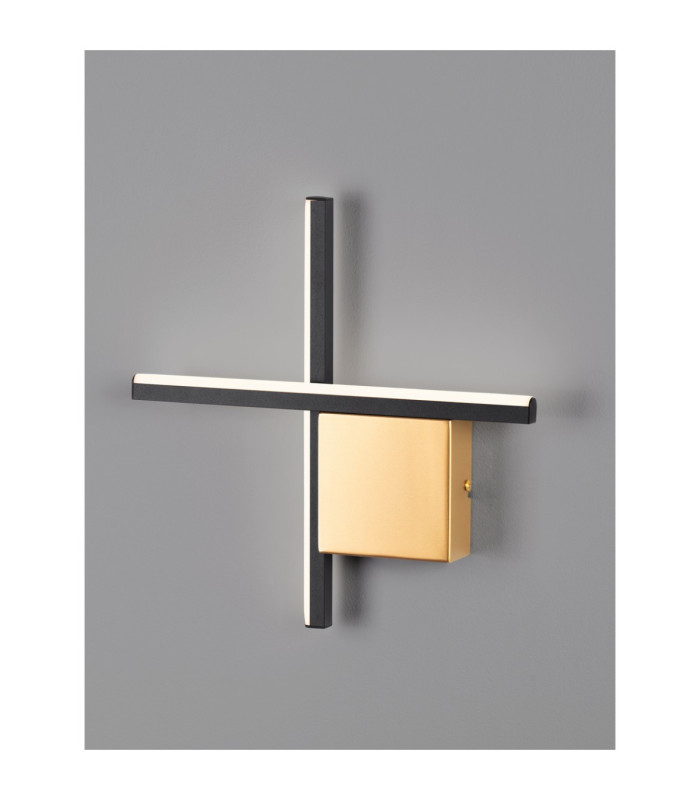 Cross Integrated LED Wall Lamp Sandy Black Brushed Gold LED 10W 660lm 3000K-4