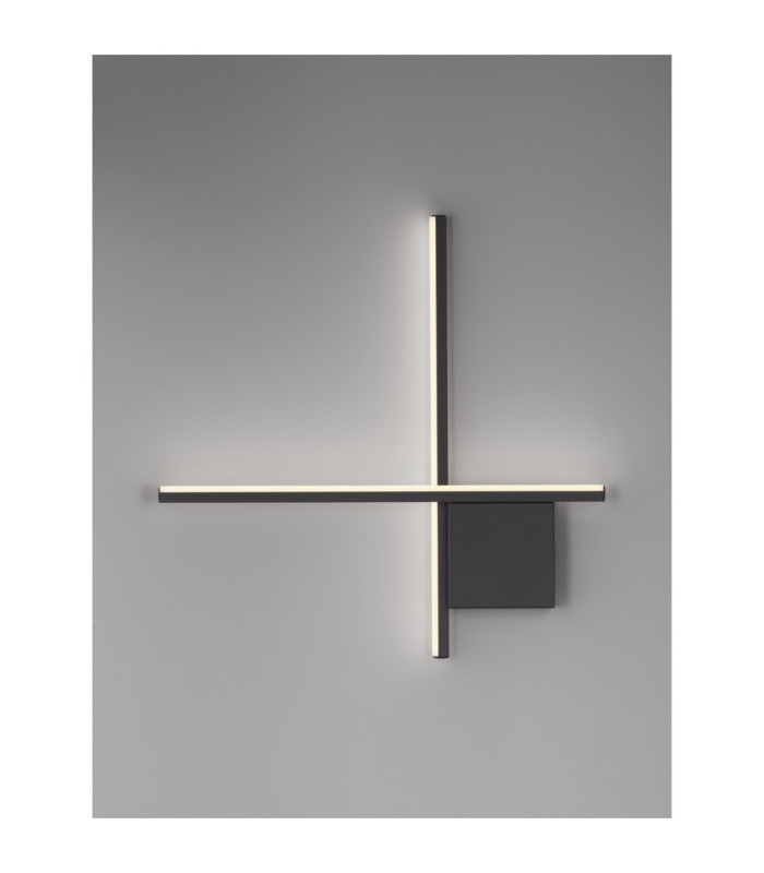 Cross Integrated LED Wall Lamp Sandy Black Triac Dimmable LED 15W 880lm 2700K-3