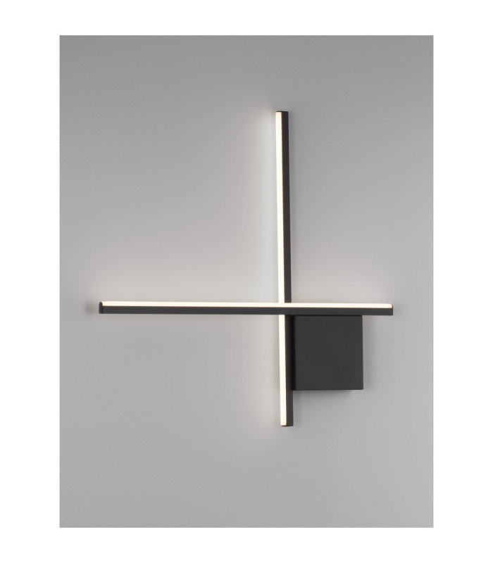Cross Integrated LED Wall Lamp Sandy Black Triac Dimmable LED 15W 880lm 2700K-4