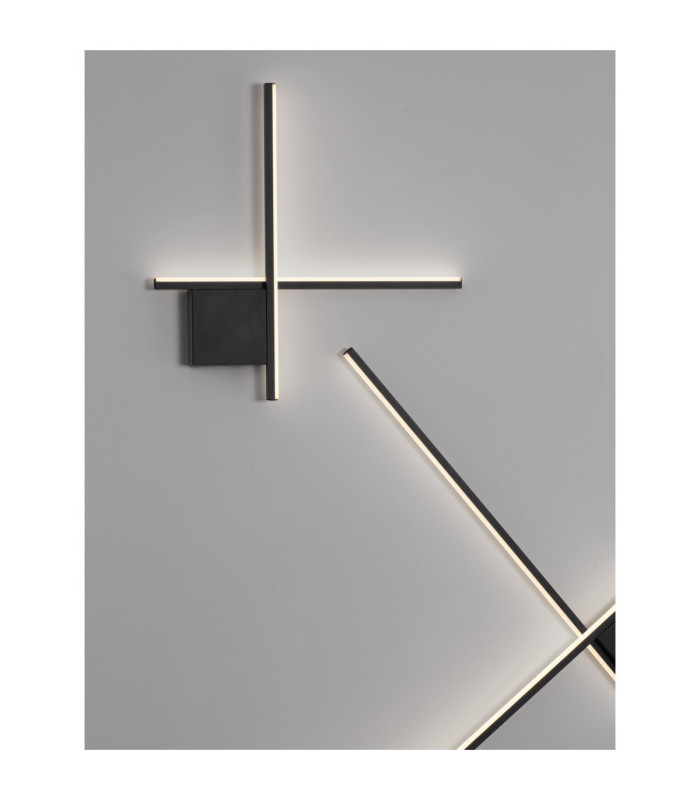 Cross Integrated LED Wall Lamp Sandy Black Triac Dimmable LED 15W 880lm 2700K-6
