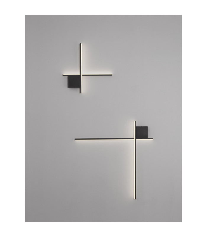 Cross Integrated LED Wall Lamp Sandy Black Triac Dimmable LED 15W 880lm 2700K-7