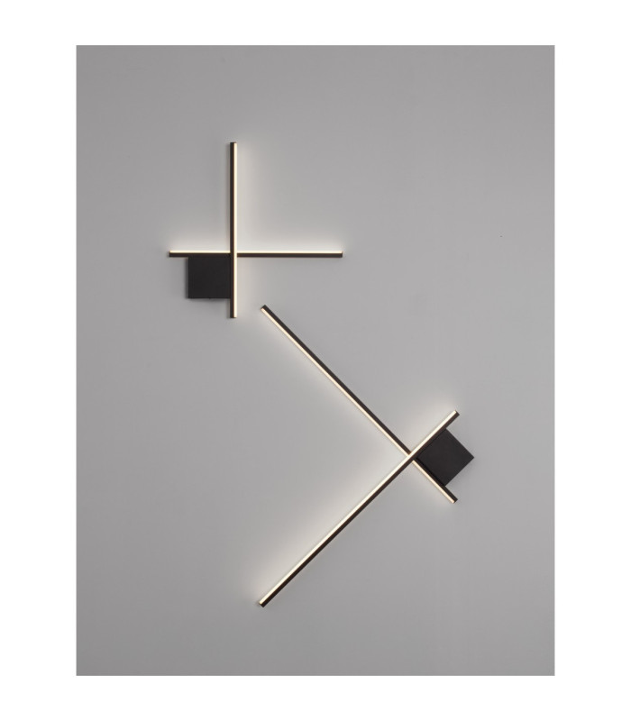 Cross Integrated LED Wall Lamp Sandy Black Triac Dimmable LED 15W 880lm 2700K-8