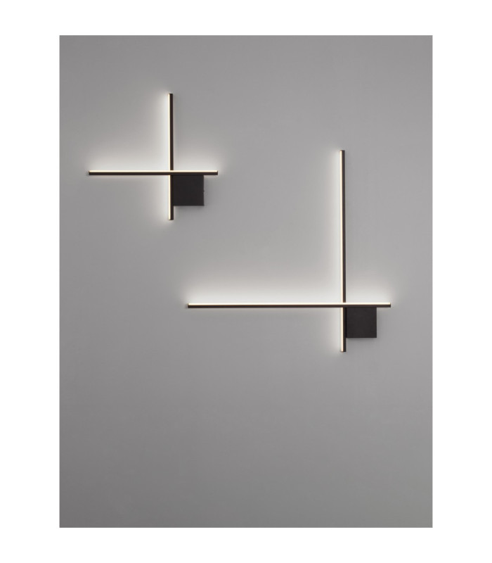 Cross Integrated LED Wall Lamp Sandy Black Triac Dimmable LED 15W 880lm 2700K-9