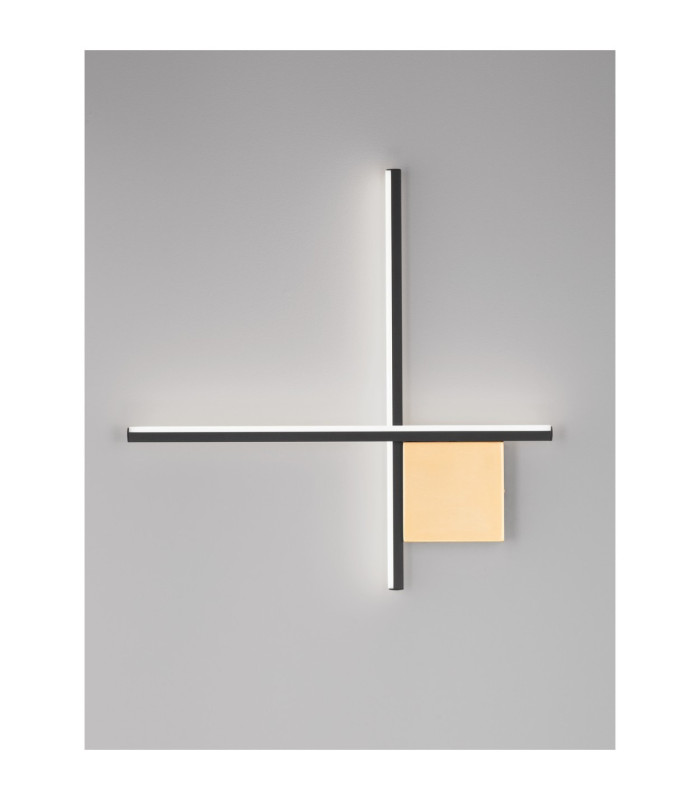 Cross Integrated LED Wall Lamp Sandy Black Brushed Gold Triac Dimmable LED 15W 880lm 3000K-3