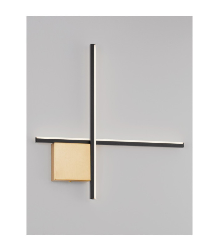 Cross Integrated LED Wall Lamp Sandy Black Brushed Gold Triac Dimmable LED 15W 880lm 3000K-4
